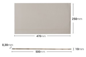 Ersatztuch 470x250 mm und Draht 500x10 mm für Heißsiegelmaschine-εικόνα_διαστάσεις