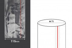 Capsula termoretraibile larghezza 115 mm con intaglio - in misuratore di corrente (Φ 71)