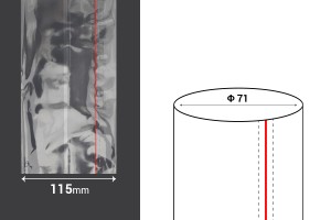 Schrumpfkapsel Breite 115 mm mit Kerbe - in laufenden Metern (Φ 71)-εικόνα_σύνθεση