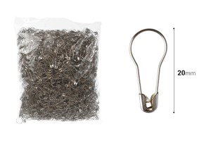 Épingle de sûreté ronde (cloche) 20 mm couleur argent - 1728 pièces-εικόνα_διαστάσεις