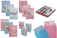 Baby congratulations cards in many designs - available in a package with 120 pcs