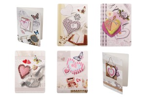 Cartes de vœux avec motif de cœur - 120 pcs (différents motifs)-3