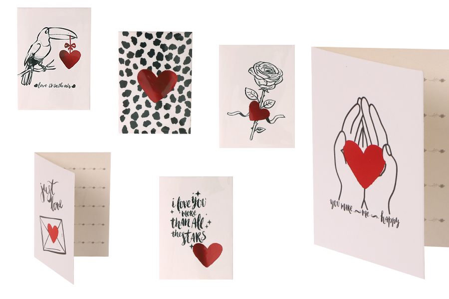 Liebesgrußkarten aus Papier in verschiedenen Designs - 120 Stück