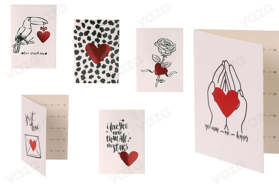 Cartes amour en papier aux motifs variés - 120 pcs-εικόνα_διαστάσεις