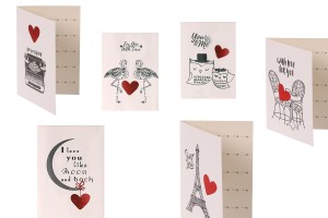Liebesgrußkarten aus Papier in verschiedenen Designs - 120 Stück-3