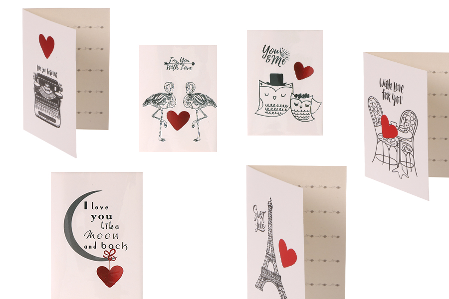 Liebesgrußkarten aus Papier in verschiedenen Designs - 120 Stück