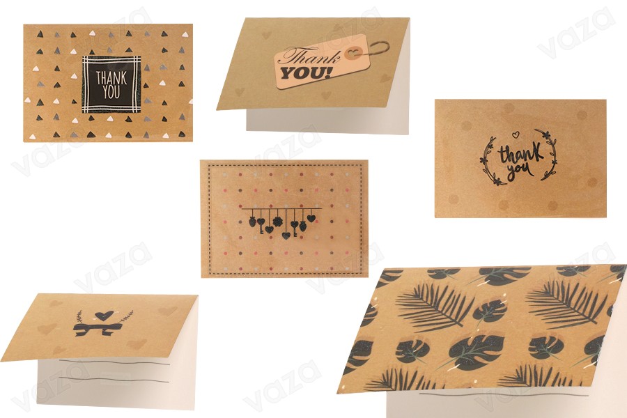 Cartes de vœux en papier aux motifs variés - 120 pcs-