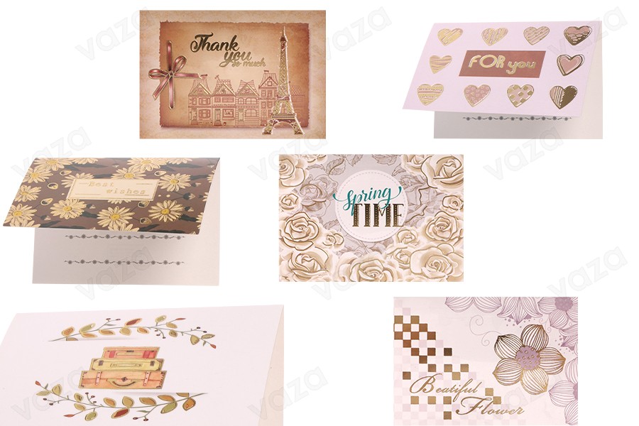 Grußkarten aus Papier - 120 Stück (verschiedene Designs)-