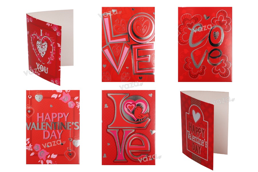 Valentine's Day cards in many designs - available in a package with 120 pcs