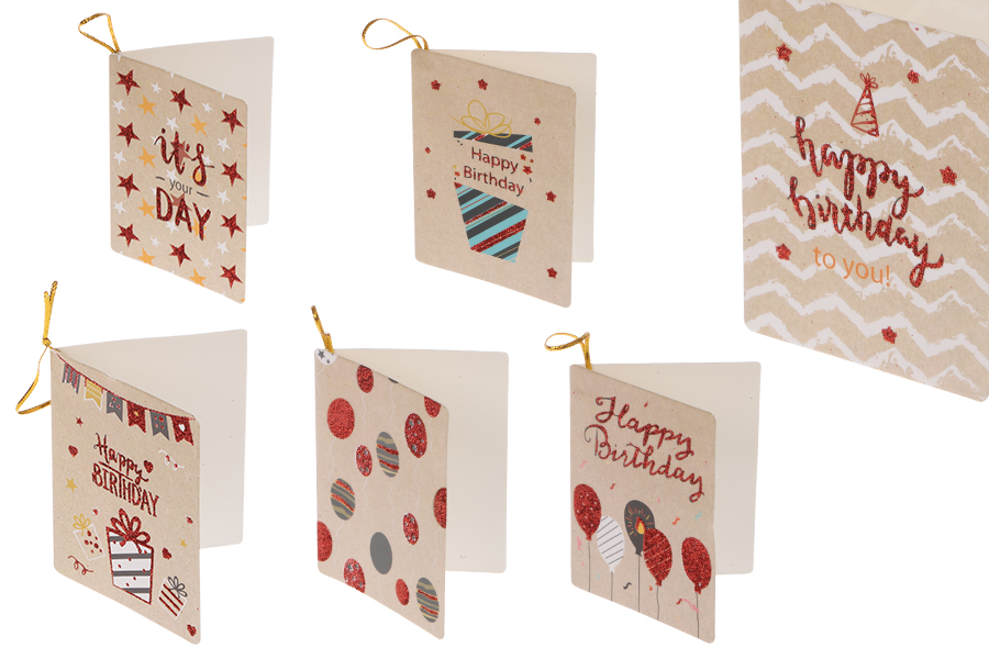 Cartes d'anniversaire en papier - 120 pcs (différents modèles)