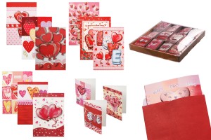 Cartes amour love avec paillettes - 120 pcs (différents motifs)-1