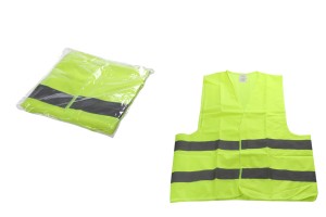 Gilet de sécurité - marque de travail jaune phosphorescent avec bandes réfléchissantes-1