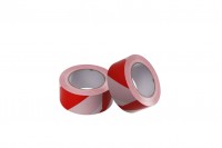 Signal tape 50 mm width red/white color - roll 200 metres