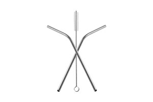 Metallstrohhalme, umweltfreundlicher 215mm Edelstahl mit Reinigungsbürste (5 + 1 Stück)-εικόνα_διαστάσεις
