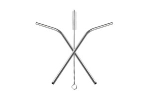 Metallstrohhalme, umweltfreundlicher 240mm Edelstahl mit Reinigungsbürste (5 + 1 Stück)-2