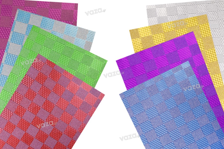 Σελοφάν περιτυλίγματος μεταλιζέ 50x70 cm σε διάφορα χρώματα - 20 τμχ