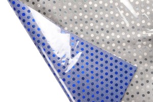 50x70 cm Metallic Wrap Cellophan mit Tupfenmuster - 20 Stück-2