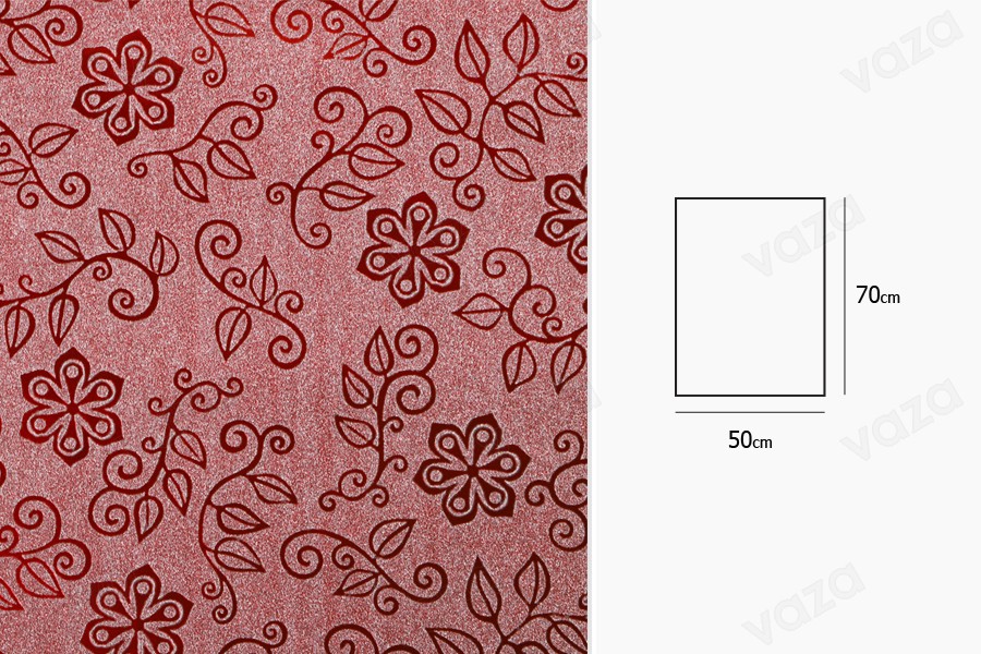 50x70 cm Metallverpackung Cellophan mit Blumenmuster - 20 Stk 50x70 cm Metallverpackung Cellophan mit Blumenmuster - 20 Stk-εικόνα_σύνθεση