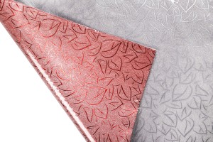 50x70 cm Metallic Wrap Cellophan mit Blattmuster - 20 Stk-2
