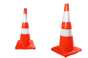 Cône de marquage et de circulation en plastique -50 cm de hauteur avec bandes réfléchissantes blanches-εικόνα_προϊοντική