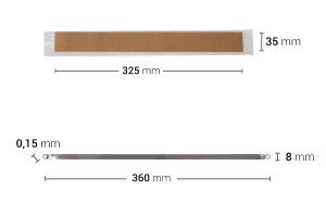 Panno di ricambio 325x35 mm e filo 360x8 mm per termosaldatrice manuale-imazh_dimensione