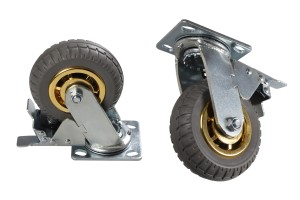 Roue de brouette rotative avec frein (6 inches)-1