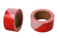 Signal tape 50 mm width in red/white color - roll of 100 metres