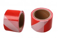 Signal tape 70 mm width in red/white color - roll of 100 metres