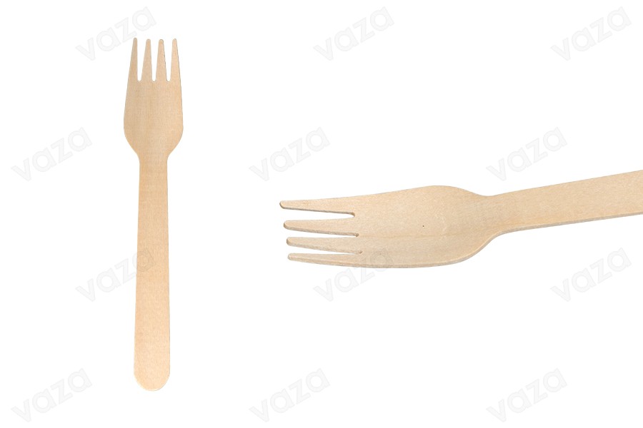 Fourchettes en bois de 155 mm dans un emballage papier individuel - 100 pcs Fourchettes en bois de 155 mm dans un emballage papier individuel - 100 pcs-εικόνα_προϊοντική