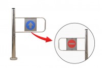 Μηχανισμός διέλευσης - Πινακίδα σήμανσης και απαγόρευσης εισόδου μεταλλική με βάση στήριξης