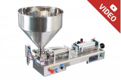 Halbautomatische Abfüllmaschine für Cremes und Flüssigkeiten mit Druckluft (10-100 ml)