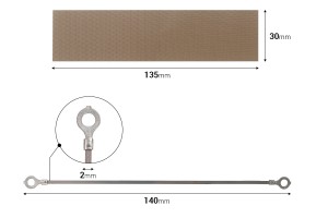 Ersatztuch 135x30 mm und Draht 140x2 mm für Handschweißgerät