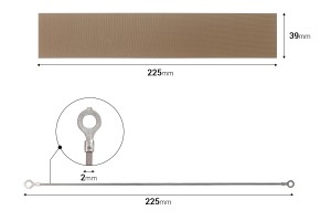 Ersatztuch 225 x 39 mm und Draht 225 x 2 mm für Handschweißgerät