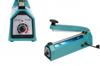 Tabletop hand held heat sealer with 20 cm seal length and 2 mm seal width and safety system