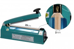 Tabletop hand held heat sealer with 20 cm seal length and 2 mm seal width and safety system