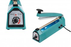 Tabletop hand held heat sealer with 20 cm seal length and 8 mm seal width and safety system