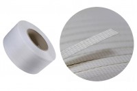 Hoop - nastro di supporto per imballaggio 12x.0.8mm in colore bianco - 2500m