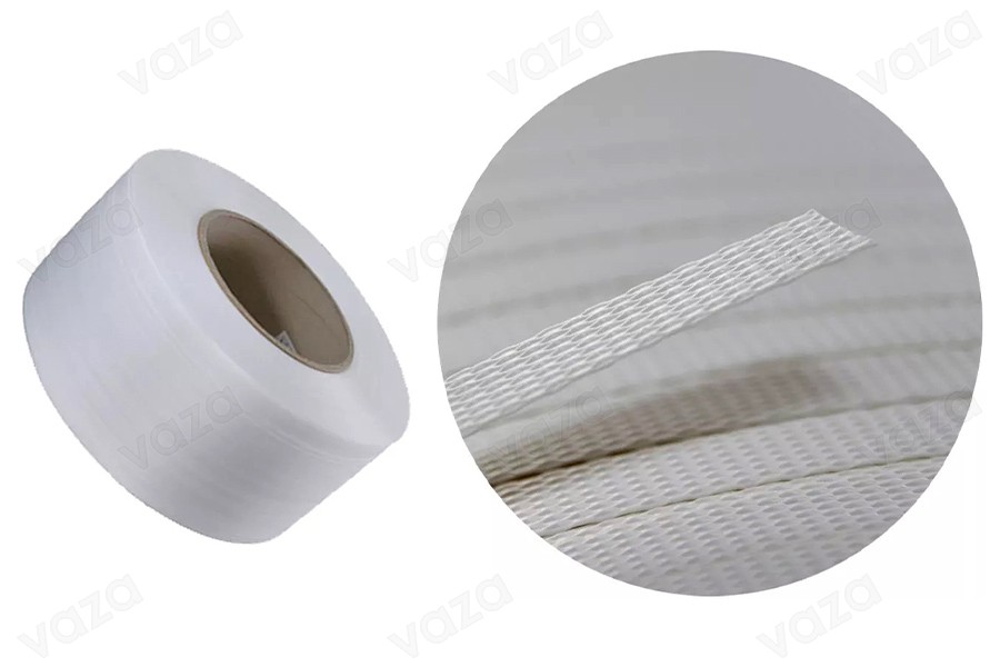 Hoop - nastro di supporto per imballaggio 12x.0.8mm in colore bianco - 2500m Hoop - nastro di supporto per imballaggio 12x.0.8mm in colore bianco - 2500m-εικόνα_προϊοντική