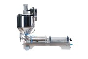 Γεμιστική μηχανή για υγρά και κρέμες (10-100 ml) με χρήση πεπιεσμένου αέρα και δυνατότητα μίξης και θέρμανσης  