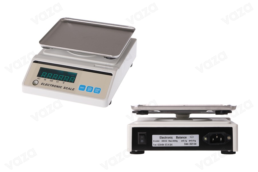 Precision electronic scale (0.01gr - 3 kg), battery operated Precision electronic scale (0.01gr - 3 kg), battery operated-image_product