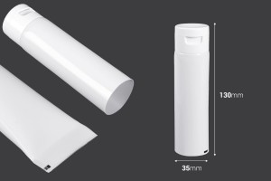 Tub plastik 50 ml me shtresë të brendshme alumini dhe me kapak flip top – 12 copë.-εικόνα_διαστάσεις