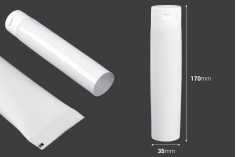 Σωληνάριο πλαστικό 100 ml με εσωτερική επίστρωση αλουμινίου και flip top καπάκι - 12 τμχ
