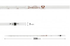 2 ml graduated glass pipette, calibrated to deliver