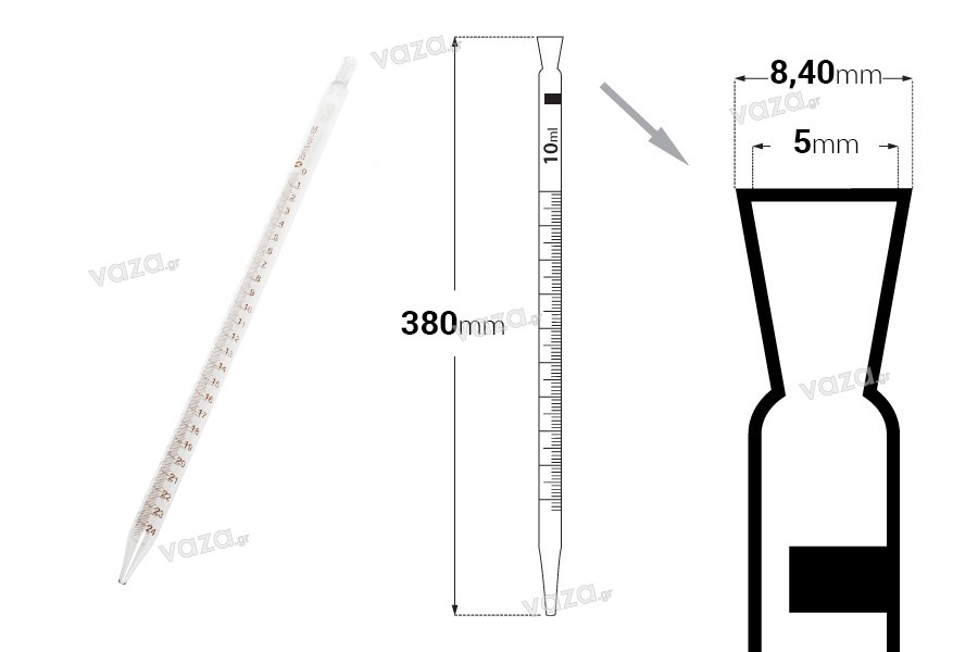 25ml graduated glass pipette, calibrated to deliver