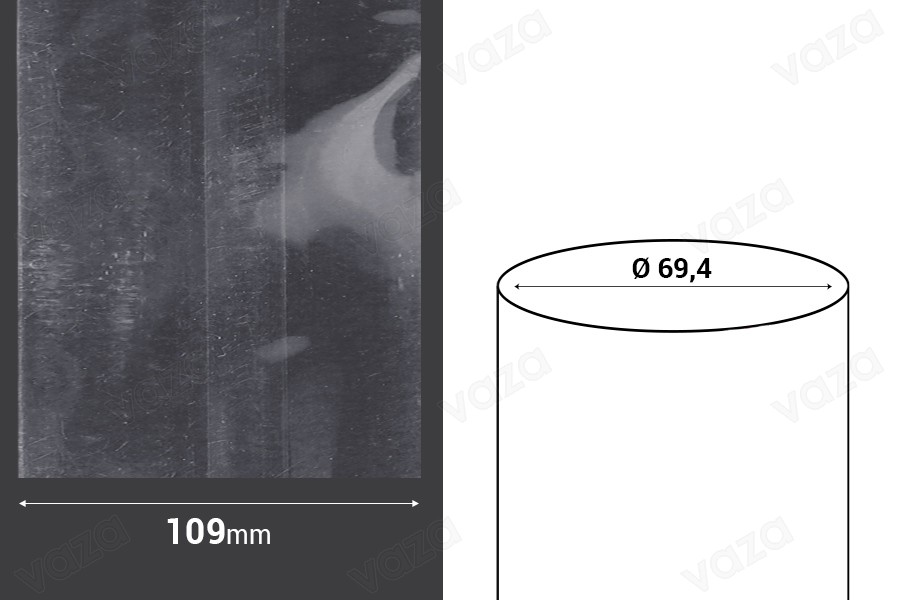Καψύλιο θερμοσυρρικνούμενο πλάτος 109 mm - σε τρεχούμενο μέτρο (Φ 69,4 mm) Καψύλιο θερμοσυρρικνούμενο πλάτος 109 mm - σε τρεχούμενο μέτρο (Φ 69,4 mm)-εικόνα_διαστάσεις