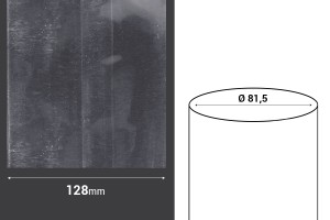 Capsule thermorétractable largeur 128 mm avec encoche - en mètre actuel (Φ 81,5)-εικόνα_διαστάσεις