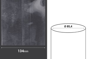 Schrumpfkappe 134 mm breit - bei laufendem Meter (Φ 85,4)-bildabmessungen