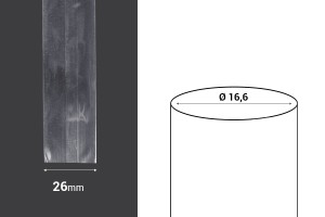Capsule thermorétractable largeur 26 mm avec encoche - en mètre actuel (Φ 16,6)-εικόνα_διαστάσεις