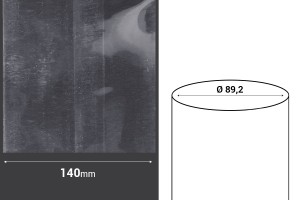 Schrumpfkappe 140 mm breit - bei laufendem Meter (Φ 89,2)-bildabmessungen
