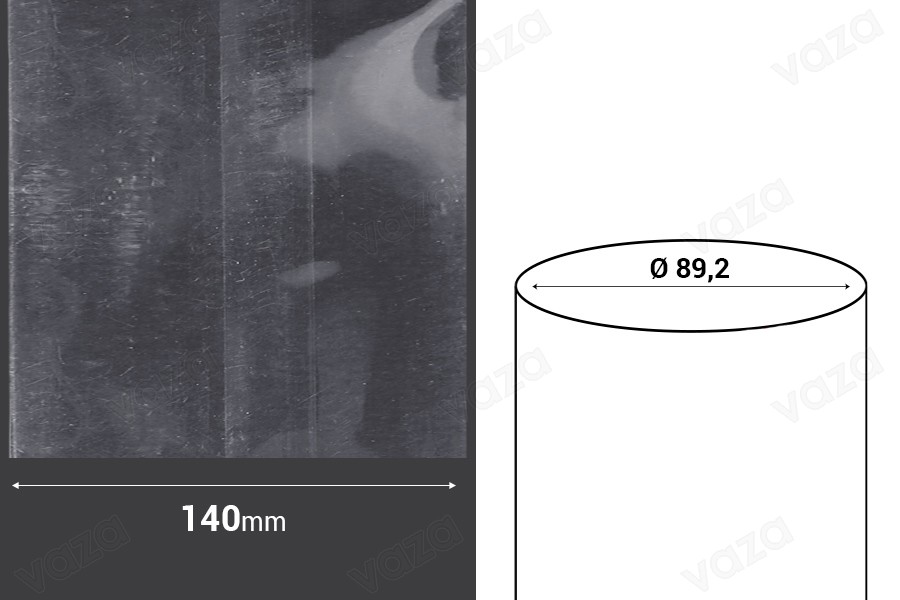 Καψύλιο θερμοσυρρικνούμενο πλάτος 140 mm - σε τρεχούμενο μέτρο (Φ 89,2 mm) Καψύλιο θερμοσυρρικνούμενο πλάτος 140 mm - σε τρεχούμενο μέτρο (Φ 89,2 mm)-εικόνα_διαστάσεις